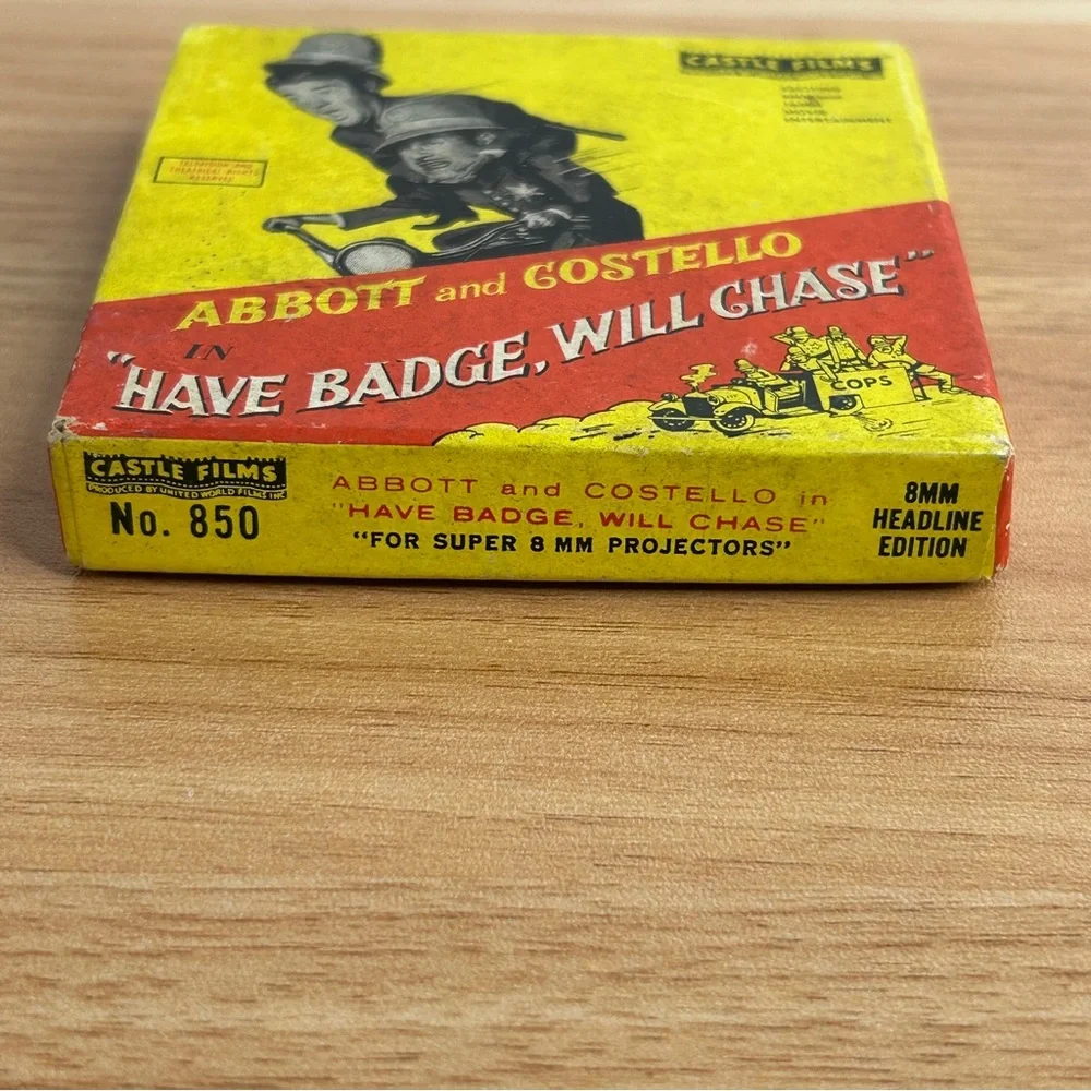 Vintage 8mm Abbott & Costello Castle Films Have Badge Will Chase #850 Untested